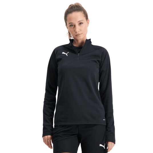 Puma Teamliga 1/4 Zip Top W, treningsgenser dame XS Puma Black-Puma Whit