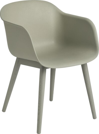 Muuto Fiber Spisestol med Armlener og Base Grønn