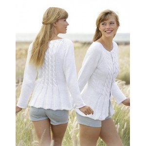 Romantic Twist by DROPS Design Jakke med fletter Strikkeoppskrift st Small
