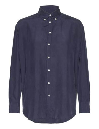 GANT Relaxed Silk Shirt - Blue - 36 GANT Relaxed Silk Shirt - Blue - 36