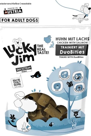 Lucky Jim Duobities Sparepakke Med Laks Kylling 8 X 70 G Lucky Jim Duobities Sparepakke Med Laks Kylling 8 X 70 G
