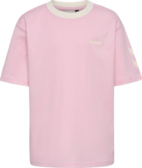 Hummel T skjorte   hmlJR Loose Chevron   Roseate skestork   Hummel   13 14 år (158 164)   T skjorte Beige Rosa