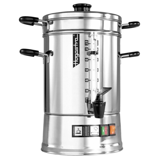 Hogastra Kaffebrygger CNS-75; 9.5l, 24x48 cm (ØxH); Sølvfarge/Svart