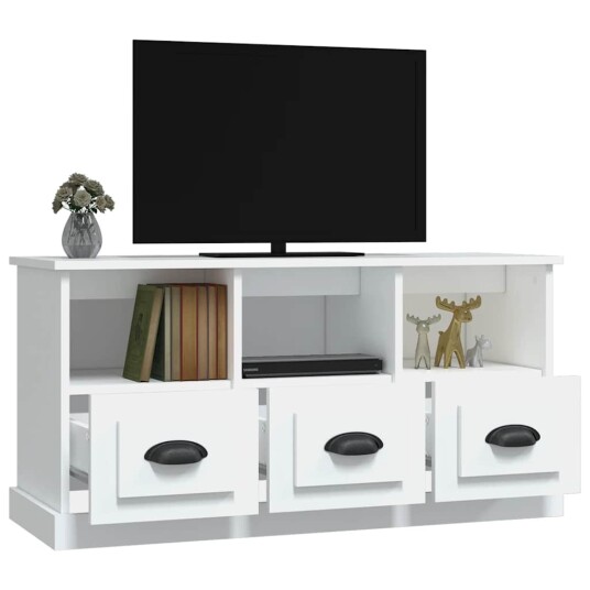 vidaXL TV-benk hvit 100x35x50 cm konstruert tre