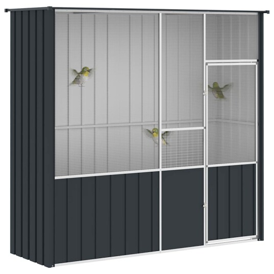 Fuglebur Antrasitt 215X78X200 cm Galvanisert Stål