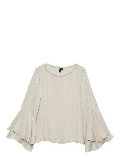 Vero Moda Vmliva Ls Wide Sleeve Top Wvn Ga - Cream - XS
