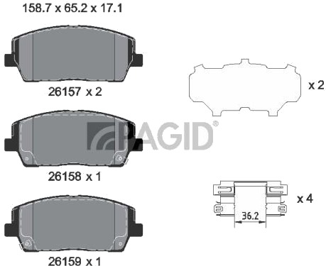 PAGID T4187N Bremseklosser