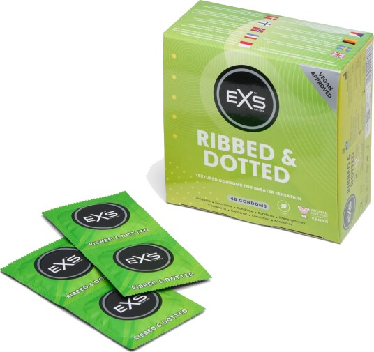 EXS Kondomer med Riller og Prikker 48 stk. - Klar