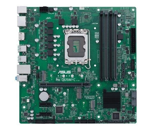 Asus Pro Q670m-C-Csm - Hovedkort - Micro Atx - Lga1700-Sokkel - Q670 Chipset - Usb 3.2 Gen 2, Usb-C Gen1, Usb 3.2 Gen 1 - Gigabit Lan - Innbygd Grafikk (Cpu Kreves) - Hd-Lyd (8-Kanalers)