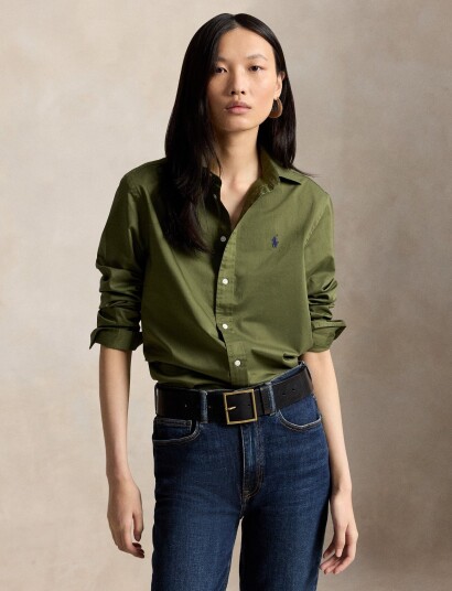Polo Ralph Lauren Classic Fit Cotton Twill Shirt Khaki green S