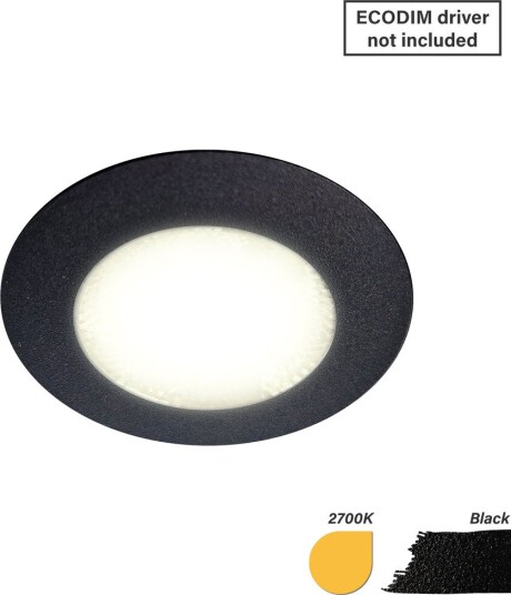 EcoDim ED-10046 LED-møbelspot Ø55 mm 2700K sort