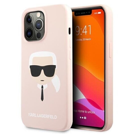Karl Lagerfeld Mobildeksel i Ljusrosa for iPhone 13 Pro - Silikon