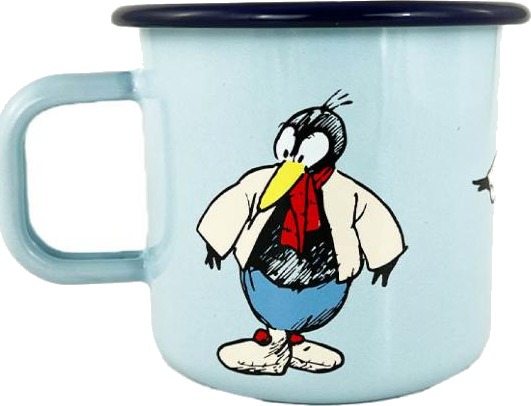 Flåklypa Emaljekopp 37 cl solan blå Flåklypa Emaljekopp 37 cl solan blå
