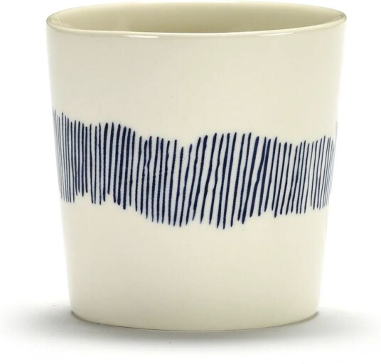 Serax Ottolenghi Feast kaffekopp 25 cl 4-pakning White stripes-blue Serax Ottolenghi Feast kaffekopp 25 cl 4-pakning White stripes-blue