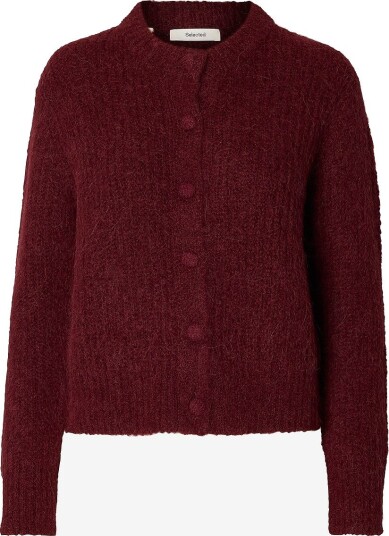 Selected Slwgabriella Ls Button Cardigan Noos Burgundy M Selected Slwgabriella Ls Button Cardigan Noos Burgundy M