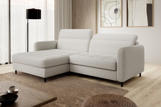 Manoti 3 seters Sovesofa m. Divan med Oppbevaring   Hvit