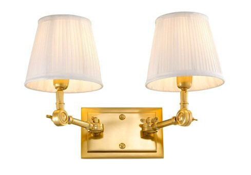 Vegglampe Wentworth, dobbel, messing Vegglampe Wentworth, dobbel, messing