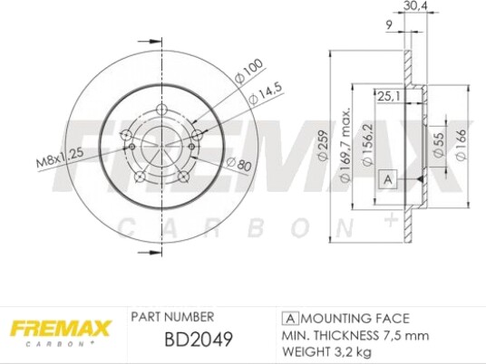 Bremseskive FREMAX BD-2049