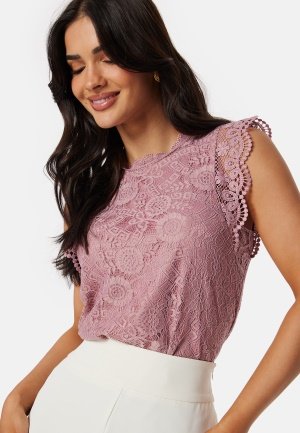 Pieces Pcolline SL Lace Top Woodrose XS Pieces Pcolline SL Lace Top Woodrose XS