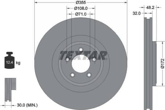 TEXTAR 92186303 Bremseskive TEXTAR 92186303 Bremseskive