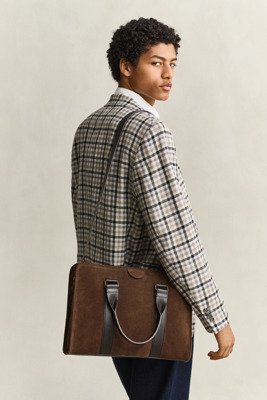 Gant Suede Commuter Bag   Brown   ONE SIZE
