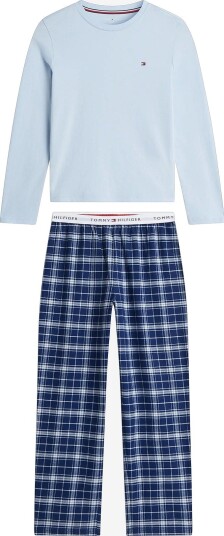 Tommy Hilfiger Long Pj Set - TONAL BLUE PLAID - 140-152
