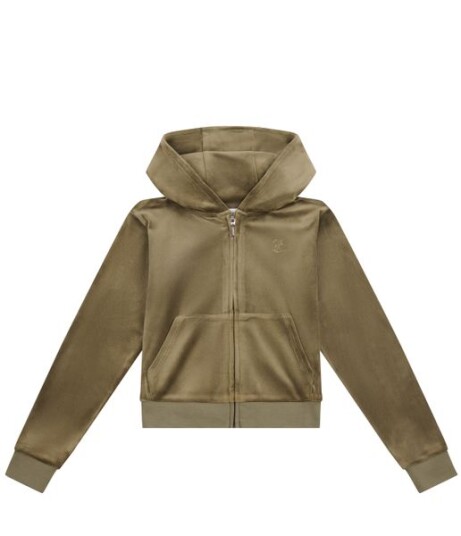 Juicy Couture Tonal velour Zip Thru hoodie - tea leaf