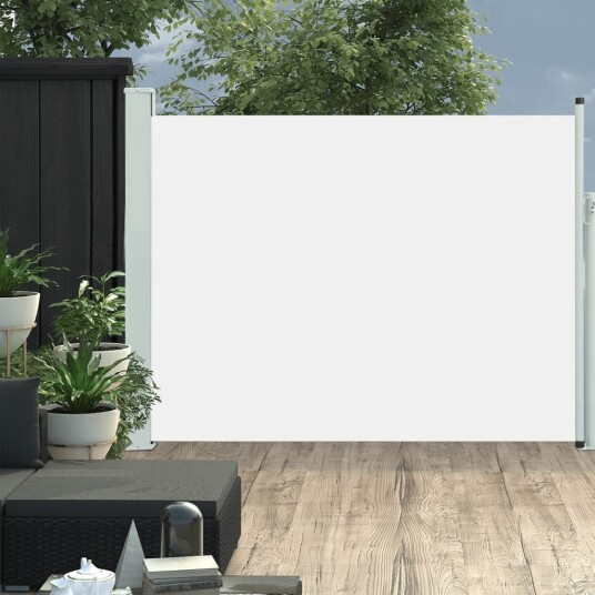 vidaXL Uttrekkbar sidemarkise 140x500 cm kremhvit vidaXL Uttrekkbar sidemarkise 140x500 cm kremhvit