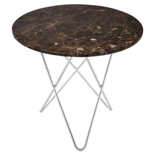 Ox Denmarq Mini O Table salongbord marmor brun, rustfritt stativ
