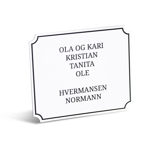 Postkasseskilt klassisk Hvit