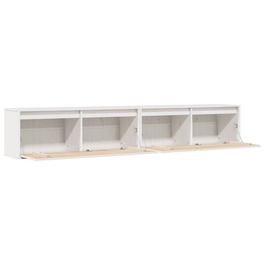 vidaXL Veggskap 2 stk hvit 100x30x35 cm heltre furu
