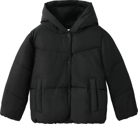 Mango Hood Puffer Coat Black 13 14