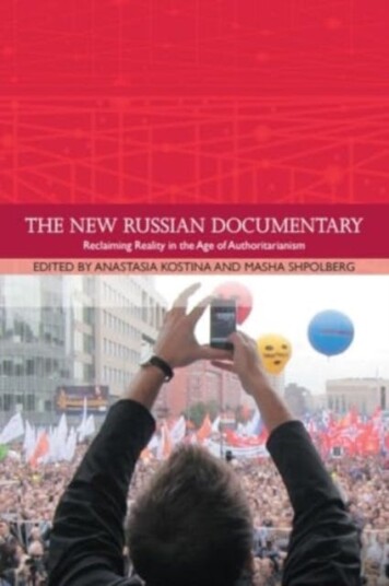 The New Russian Documentary  Reclaiming Reality in the Age of Authoritarianism