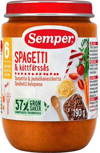 Semper Spaghetti Bolognese fra 6 mnd. - 190 g