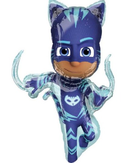Stor Formstøpt Catboy Folieballong 93x53 cm Pysjheltene