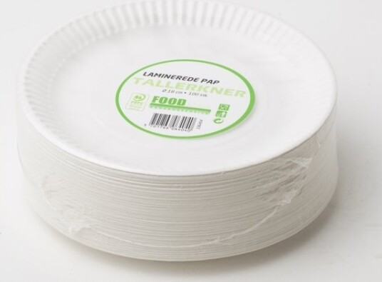 Tallerken Pap Lamineret 18 Cm 100 Stk.