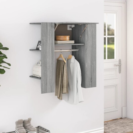 vidaXL Gangskap grå sonoma 97,5x37x99 cm konstruert tre