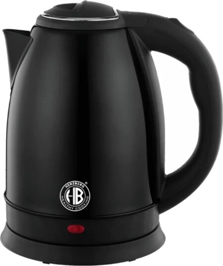 Herzberg Cooking HG-5011BLK: 1,8L 1500W vannkoker i rustfritt stål Svart