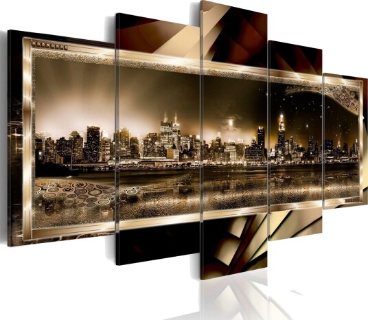 Bilde New York Starry Night Sepia 200x100 Artgeist sp. z o. o.