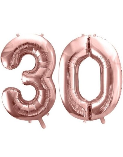 30 år ballonger 86 cm rosegull
