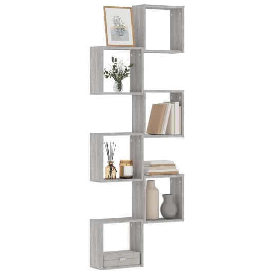  Vegghyller kubeformet 6 stk grå sonoma 30x15x30 cm 8720286978863