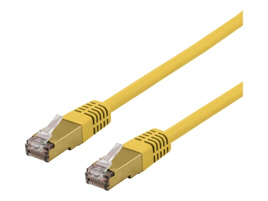 Deltaco S/FTP Cat6a koblingskabel 3 m Gul - Halogenfri, 500MHz