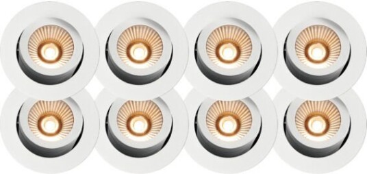 Namron Alfa reflektor Downlight WarmDim 10W matt hvit 8-pack - 3220262