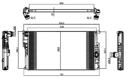 Radiator VALEO 735454 Radiator VALEO 735454
