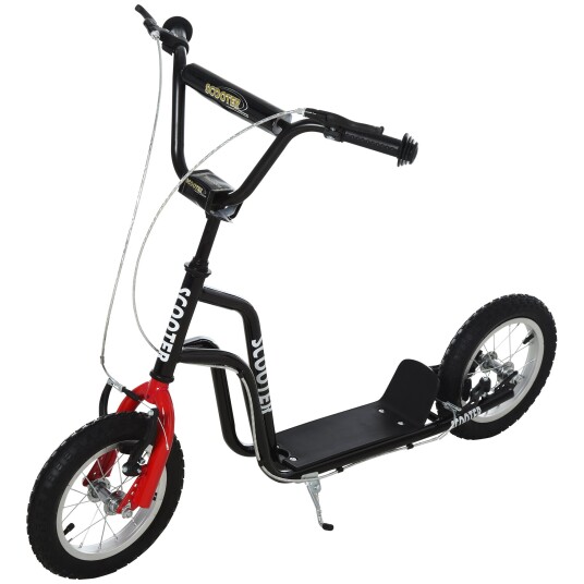 Sparkesykkel Scooter med pneumatiske dekk Sort 75 80 H cm