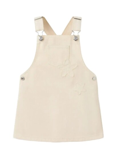 Mango Embroidered Floral Pinafore Dress Cream 5 6