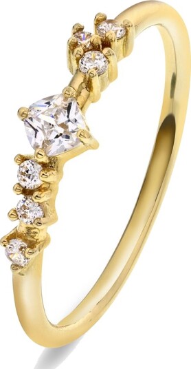 Pan Jewelry, Ring i 585 gult gull med zirkonia, størrelse 54