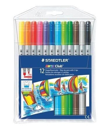 Staedtler Fibre tip pen 2tips N 12pcs.wallet