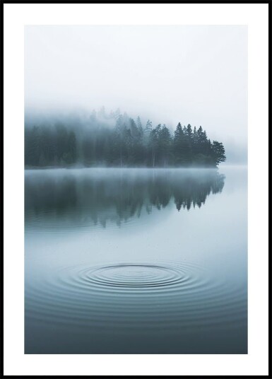 Water Ripples and Foggy Forest Plakat Plakat / 50x70cm