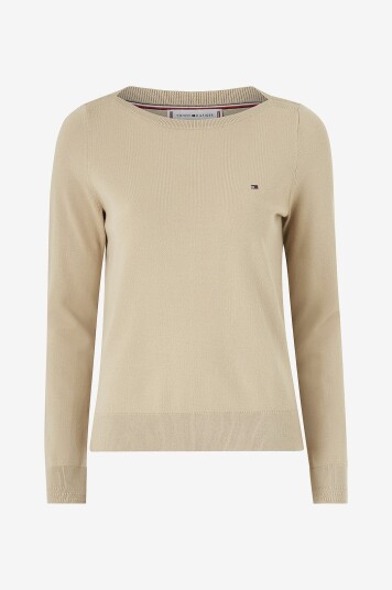 Tommy Hilfiger - Genser Co Jersey Stitch Boat-nk Sweater - Beige